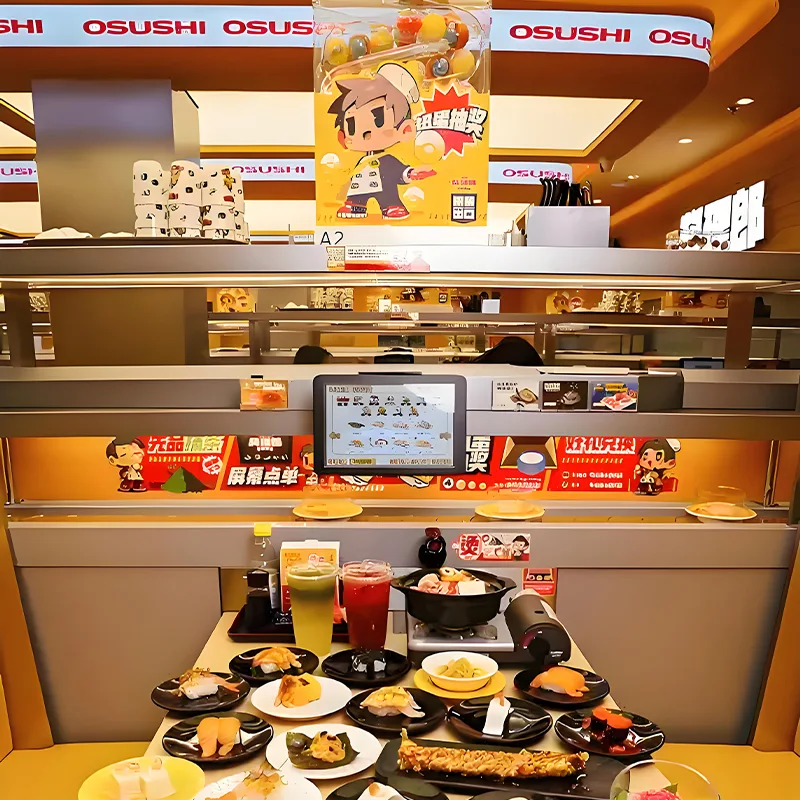 Peralatan Penghantar Sushi Rotary Tersuai Peralatan Penghantar Sushi Rotary Tersuai