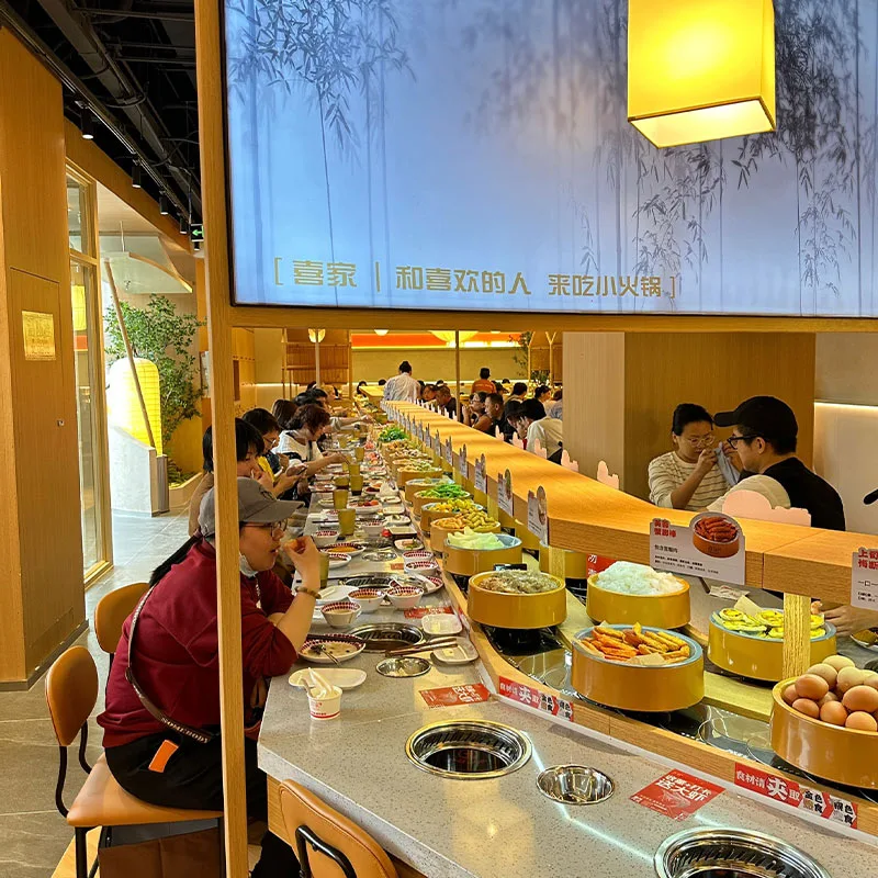 Commercial Rotating Hot Pot Conveyor Belt Equipment Commercial Rotating Hot Pot Conveyor Belt Equipment